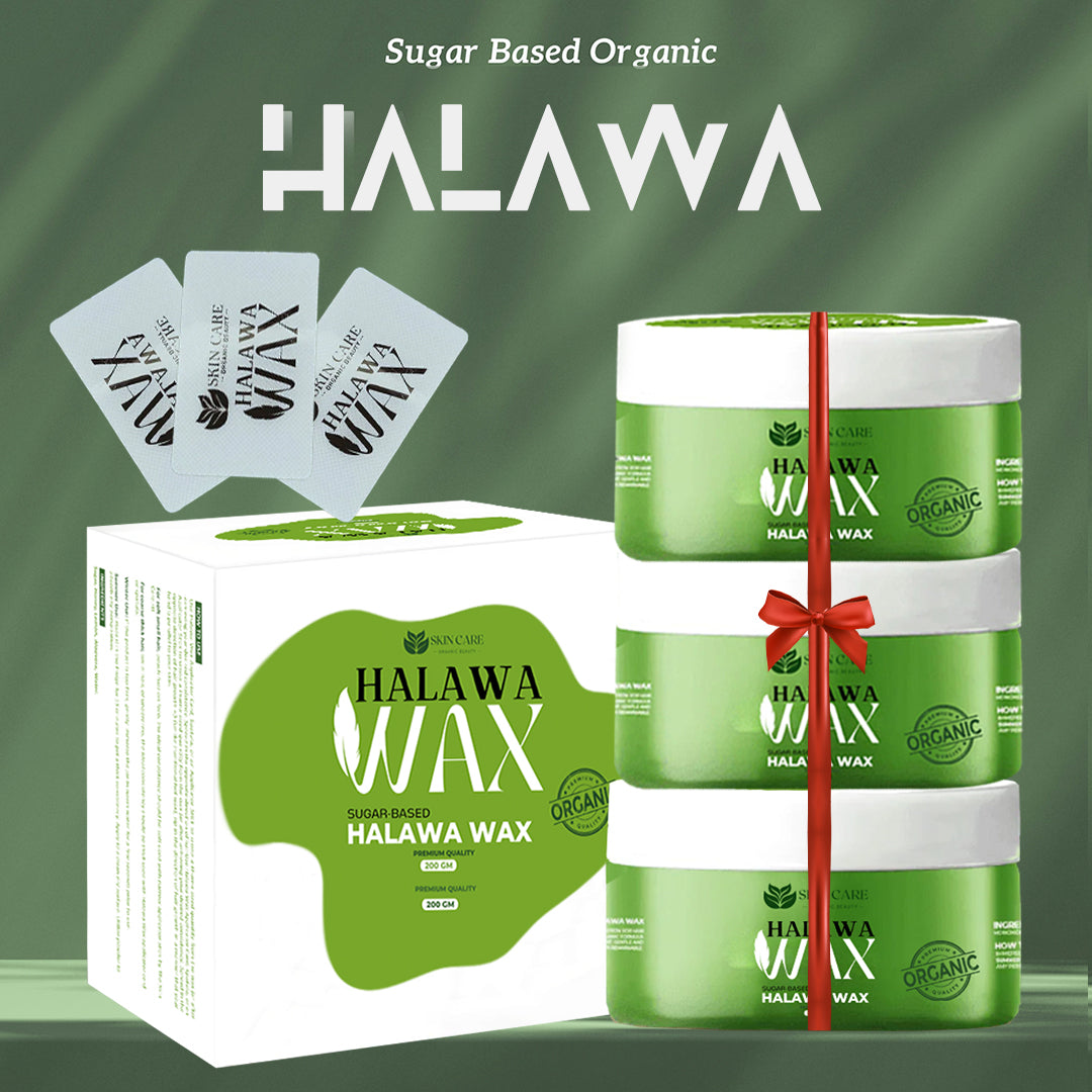 HALAWA WAX ORGANIC ( Bundle of 3 ) + 3 Free Applicator Cards